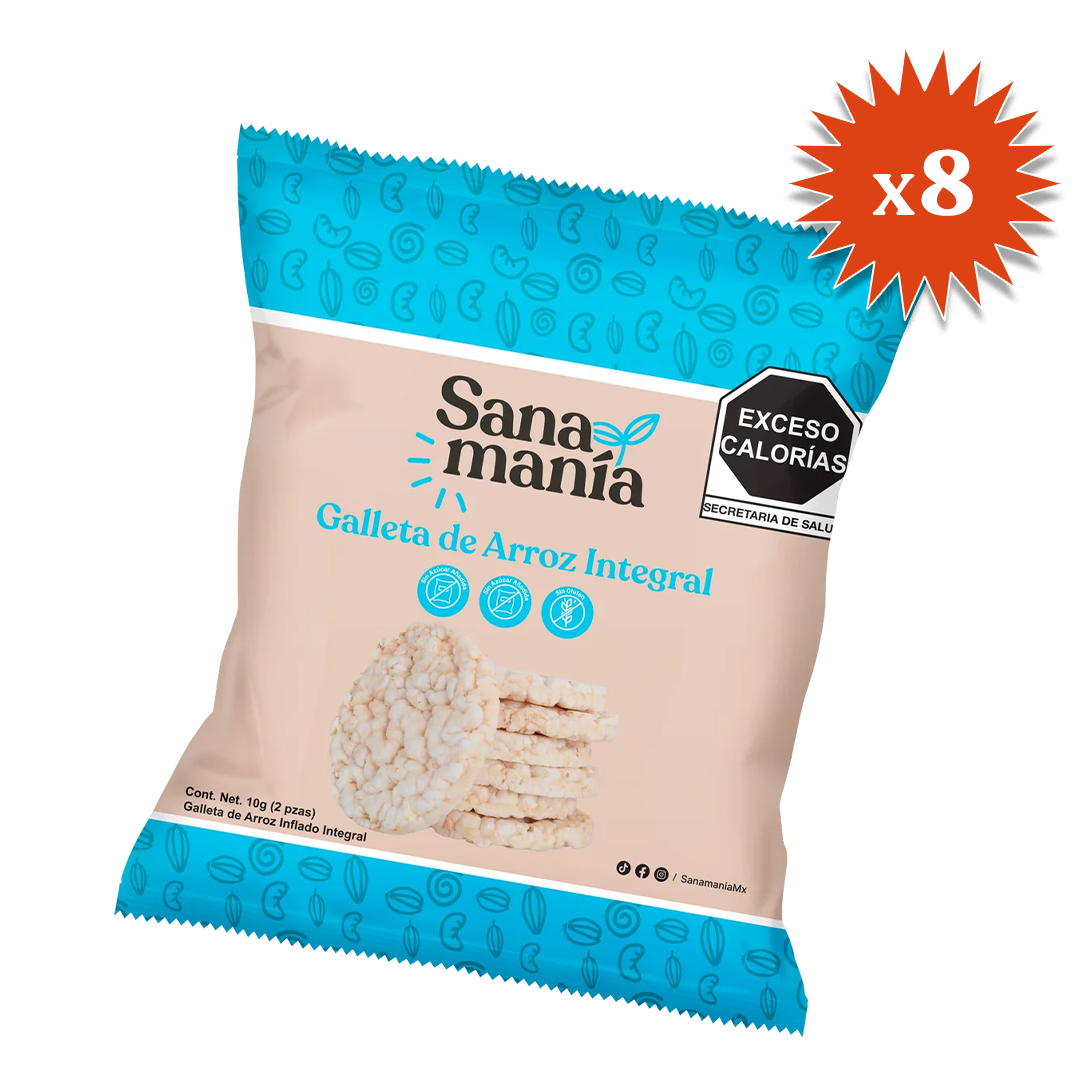 Galletas de Arroz Integral – 8 paquetes (2 c/u)