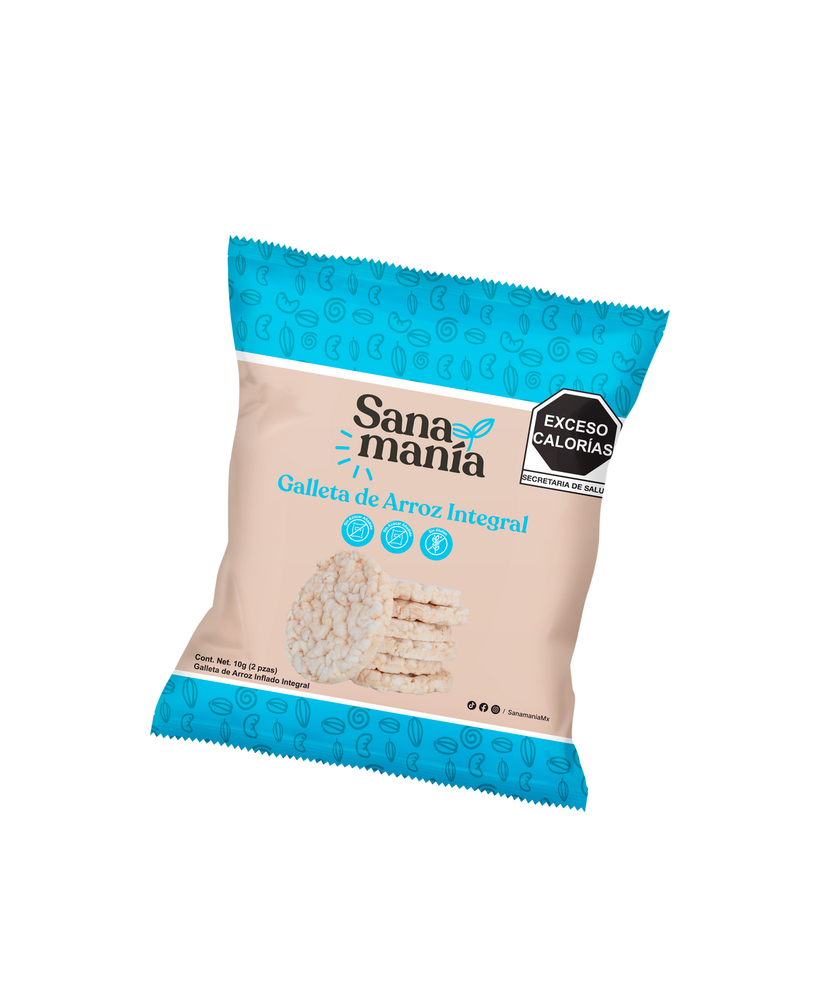 Galletas de Arroz Integral – 8 paquetes (2 c/u) – Sanamania